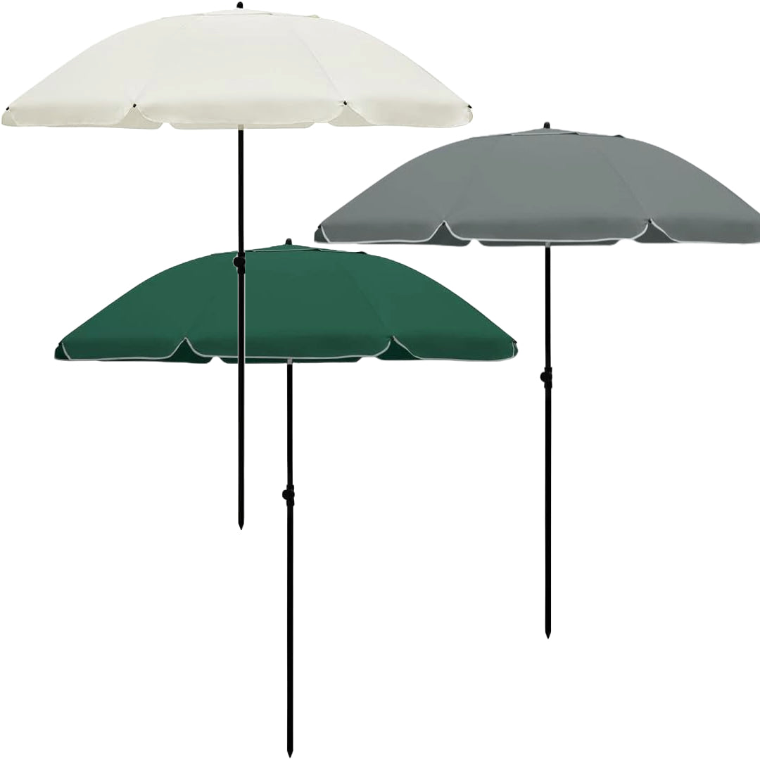 2M Outdoor Garden Parasols Umbrella with Crank Handle Tilting Sunshade UV 30+