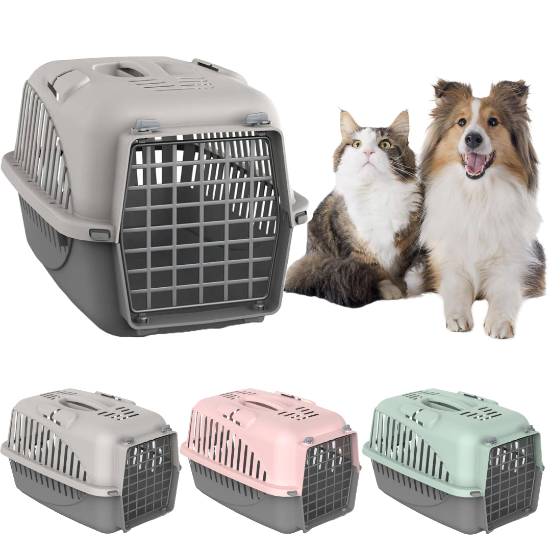 Pet Carrier Plastic Door Dog Cat Carrier Safe Comfy Travel Airline Approved