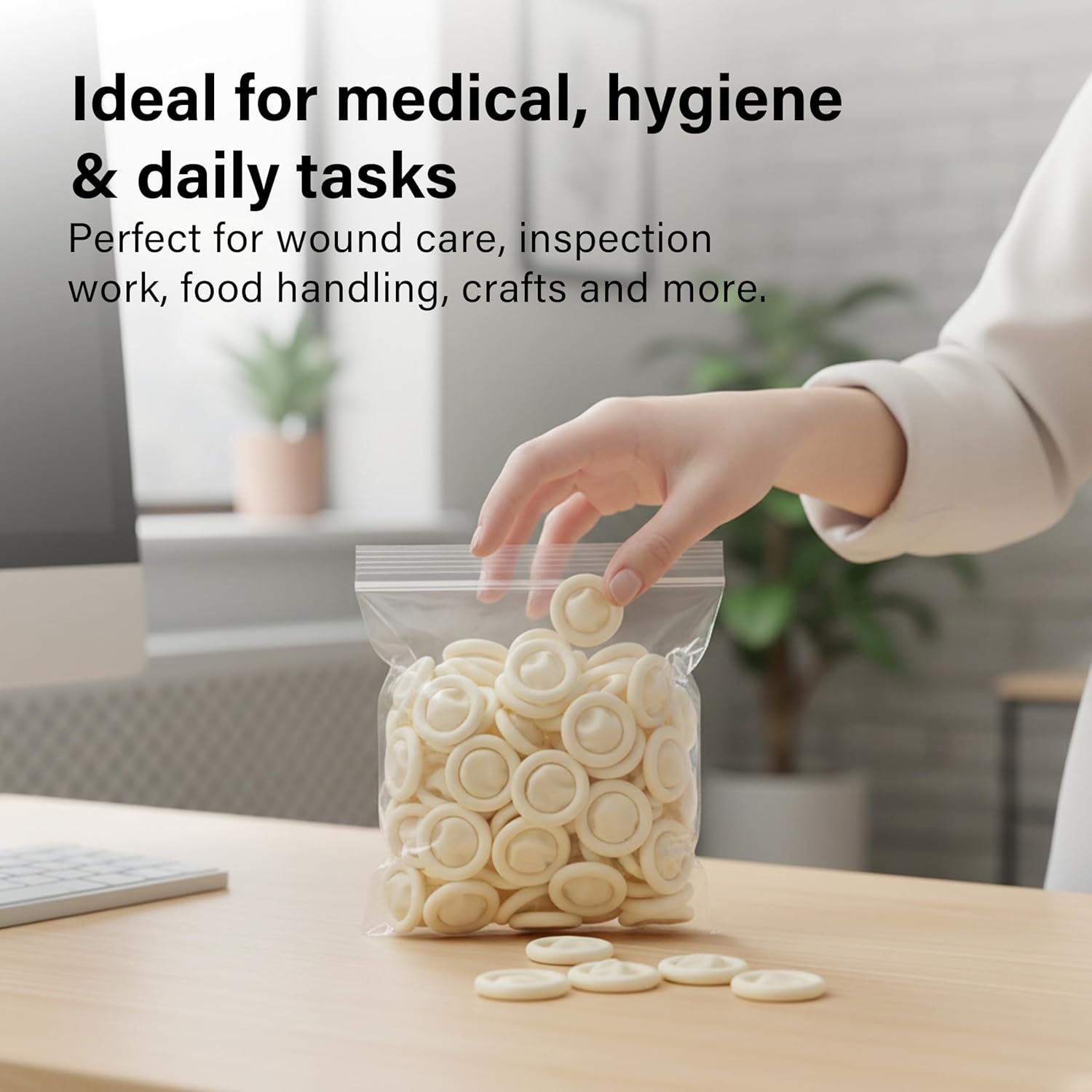 100pcs Latex Finger Cots Smooth Rubber Waterproof Finger Protection Hygiene Uses