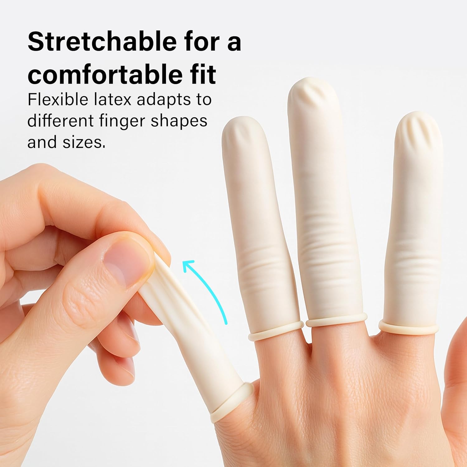 100pcs Latex Finger Cots Smooth Rubber Waterproof Finger Protection Hygiene Uses