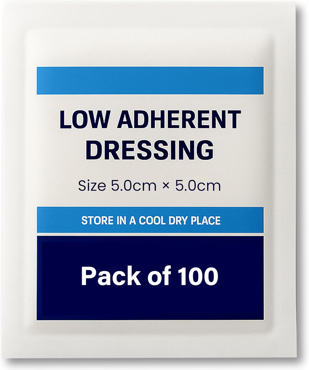 Low Adherent Dressing Pads 100 Pack Sterile Non Stick Wound Dressings 5/7.5/10cm