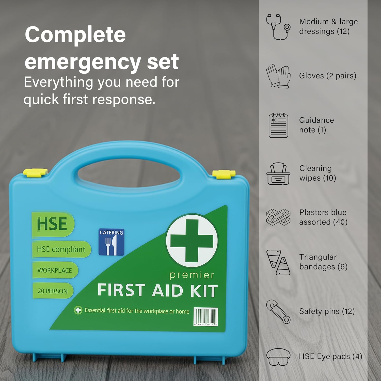First Aid Kit HSE BSI Compliant Workplace Office Catering Home Travel Emergency