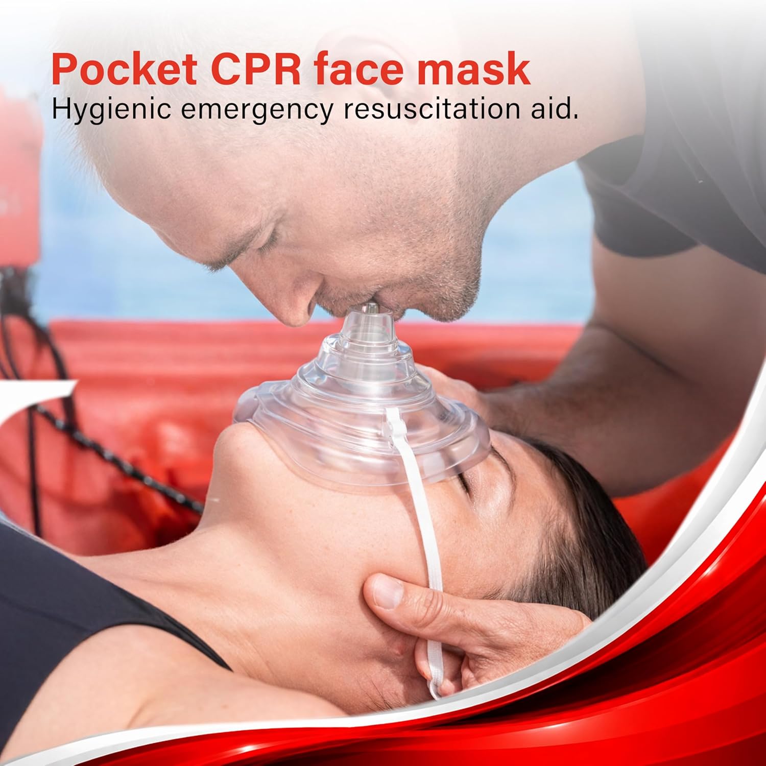 Portable CPR Face Mask Pocket Sized Latex Free One Way Valve Resuscitation