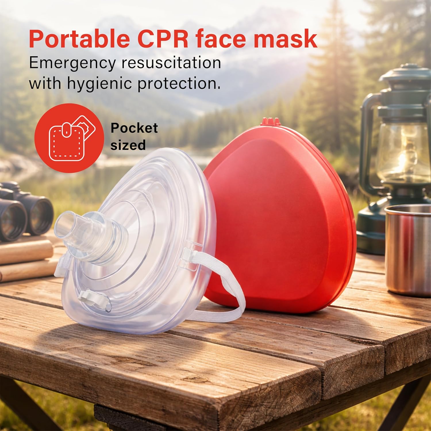 Portable CPR Face Mask Pocket Sized Latex Free One Way Valve Resuscitation