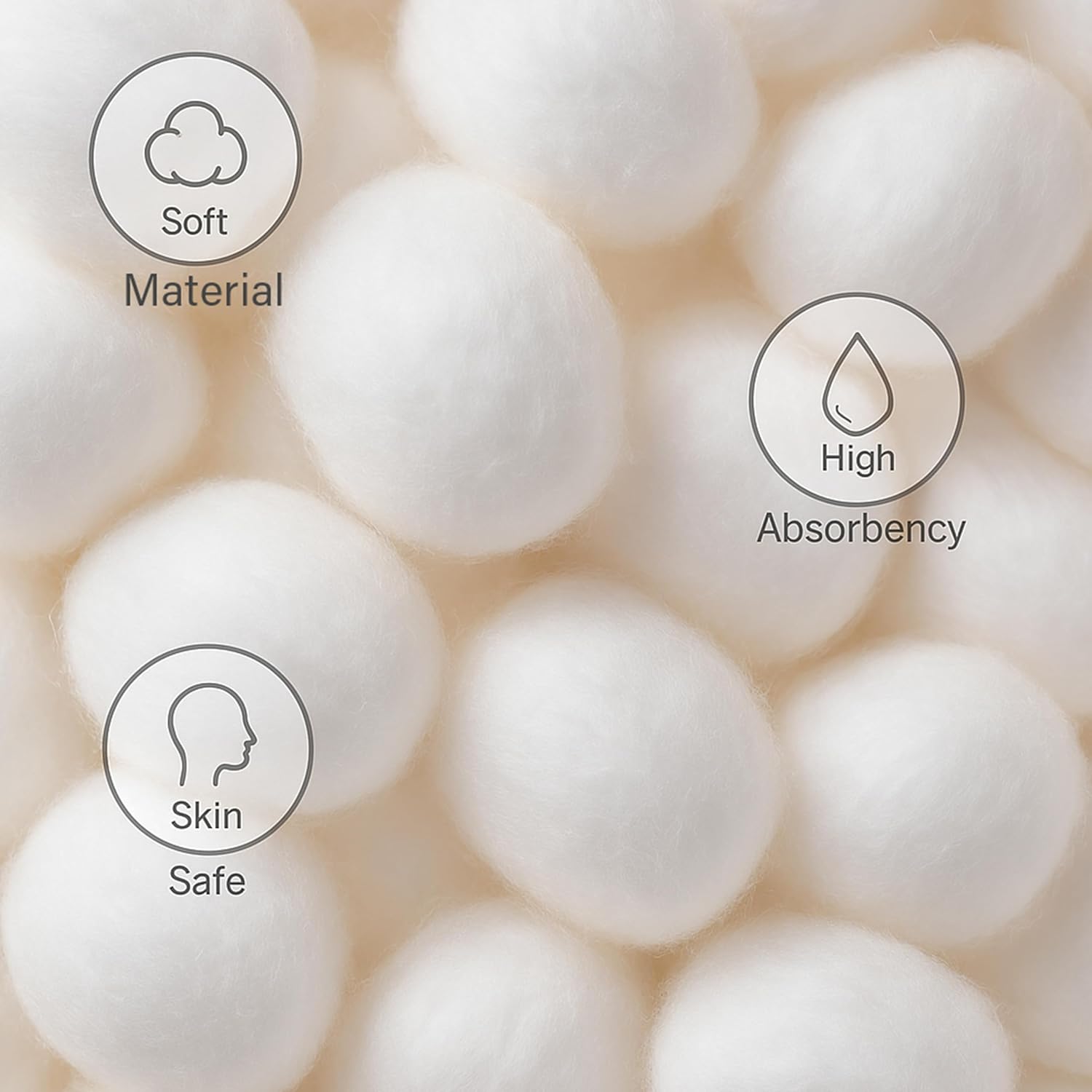 200pcs Cotton Wool Balls Ultra Soft High Absorbency Wound Care Cleaning Safe