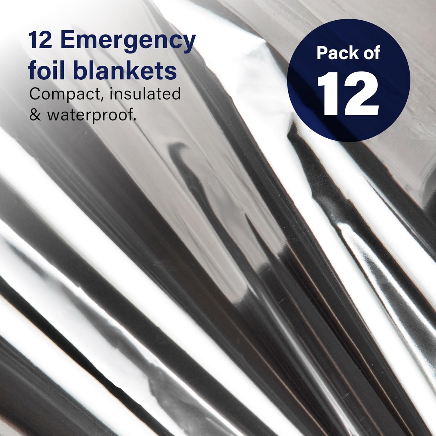 12 Pack Emergency Foil Blankets Waterproof Protection Camping Hiking 140x204cm