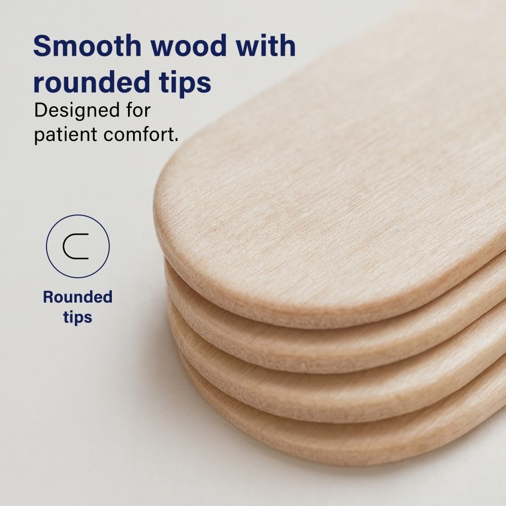 100Pcs 6 Inch Wooden Tongue Depressors Smooth Rounded Tip Splinter-Free Hygienic