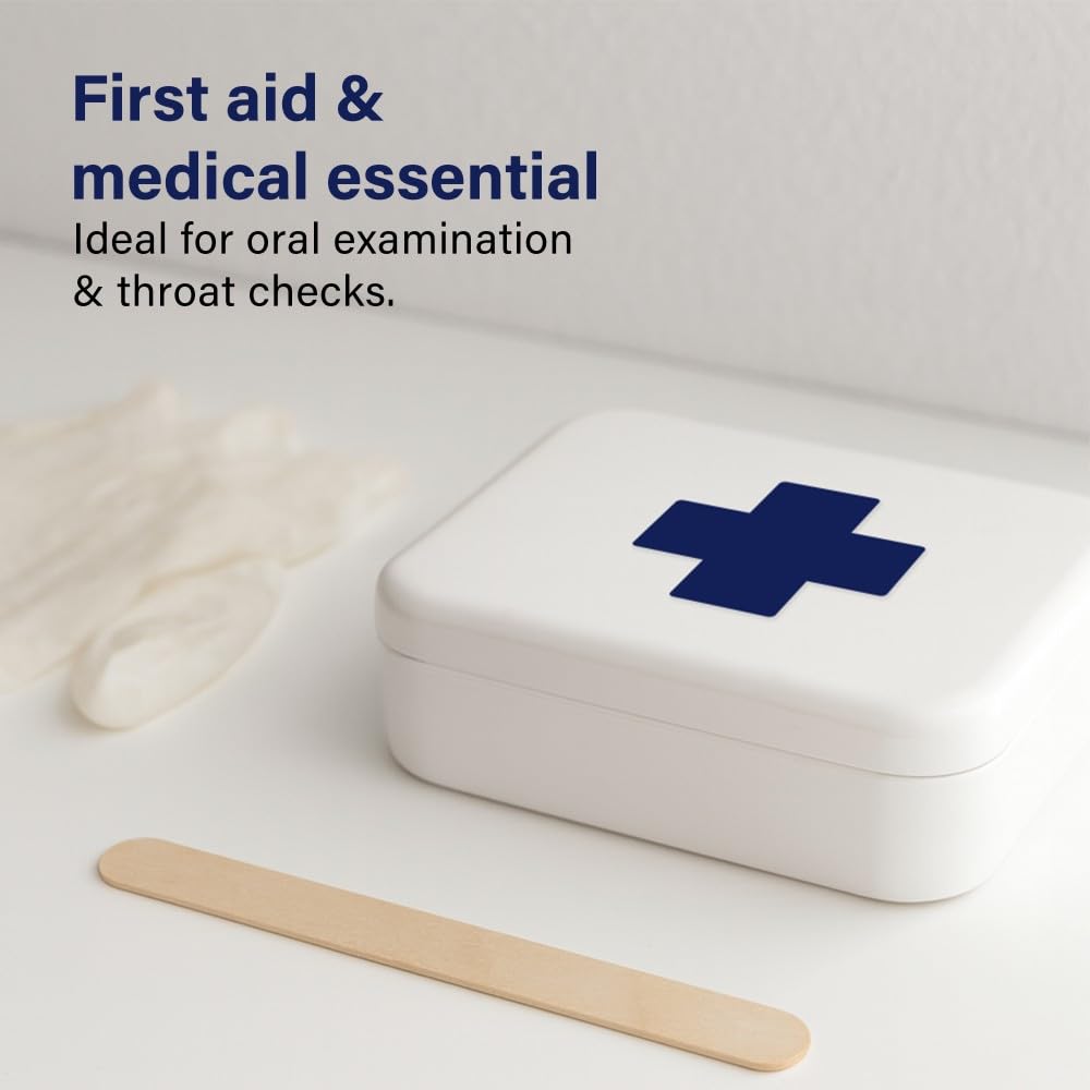 100Pcs 6 Inch Wooden Tongue Depressors Smooth Rounded Tip Splinter-Free Hygienic