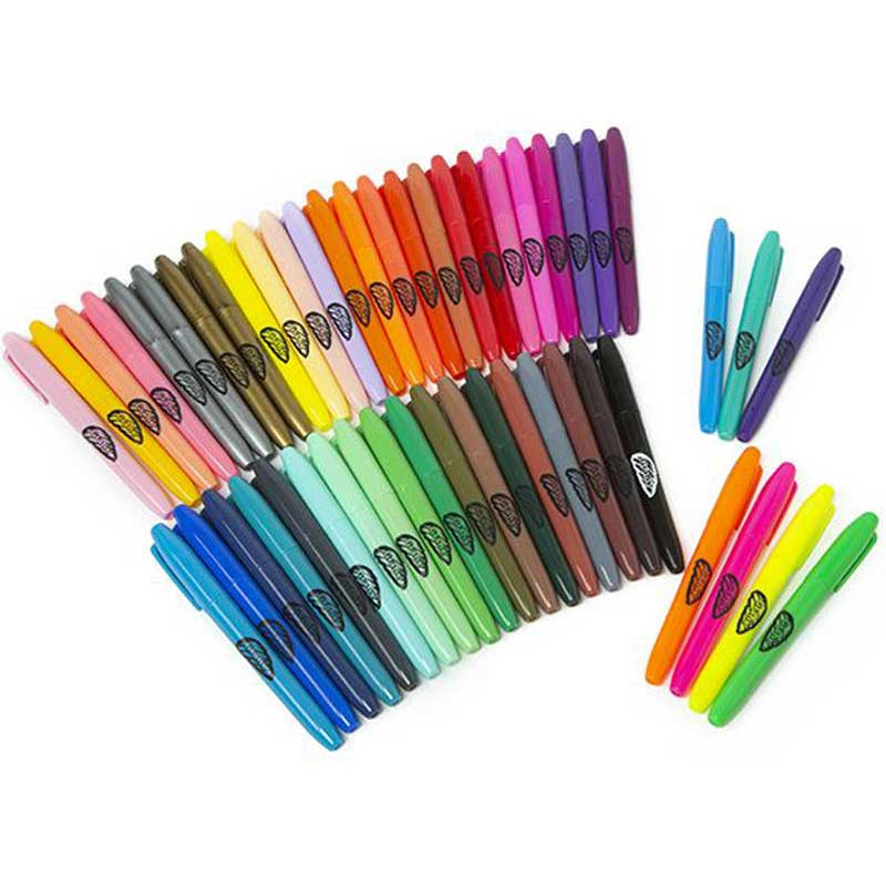 50 Rainbow Marker Pens Pastel Neon Metallic Markers Colourful Art Pens For Kids