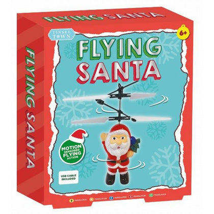 Mini Christmas Flying Santa Drone Helicopter Toy Motion Sensored Rechargeable