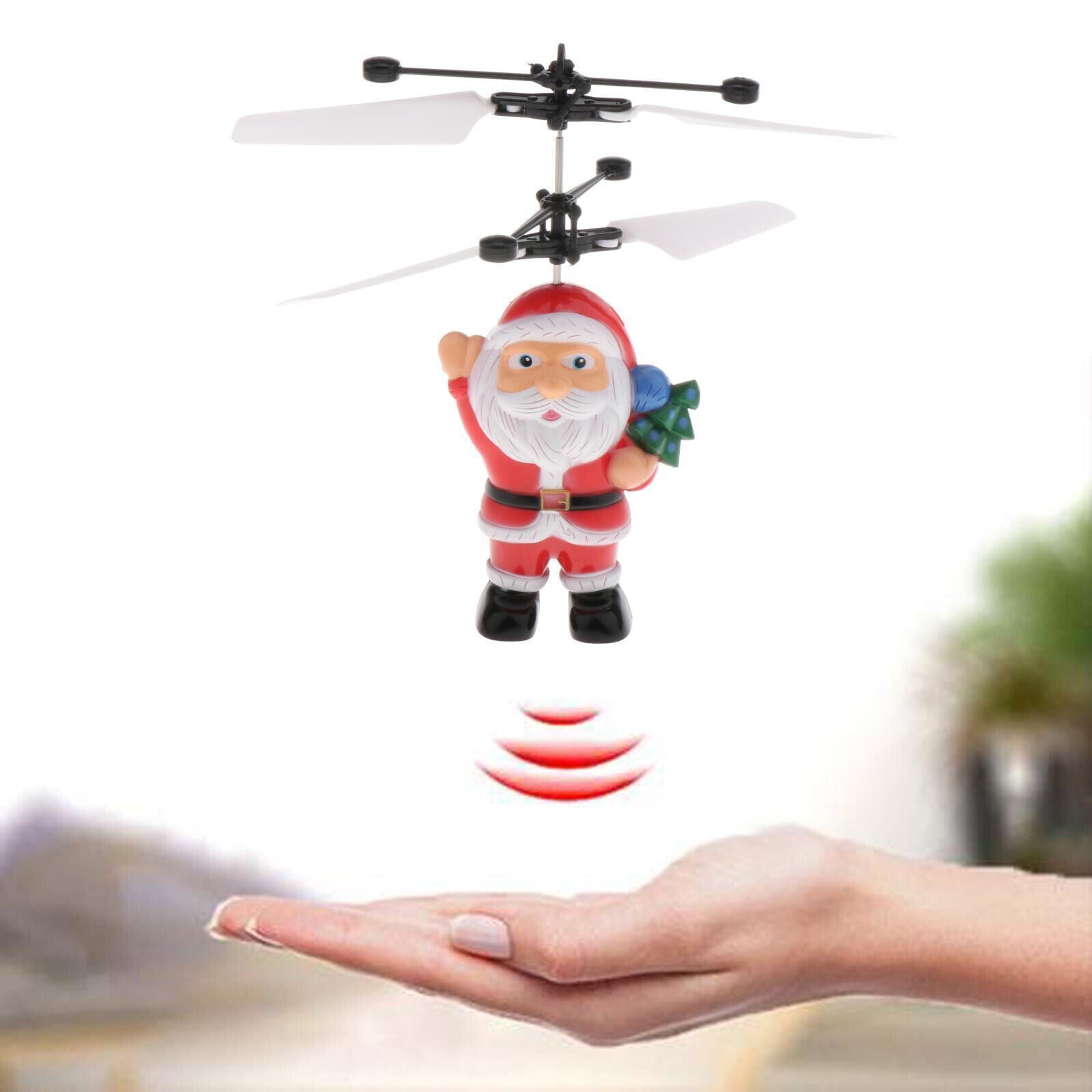 Mini Christmas Flying Santa Drone Helicopter Toy Motion Sensored Rechargeable