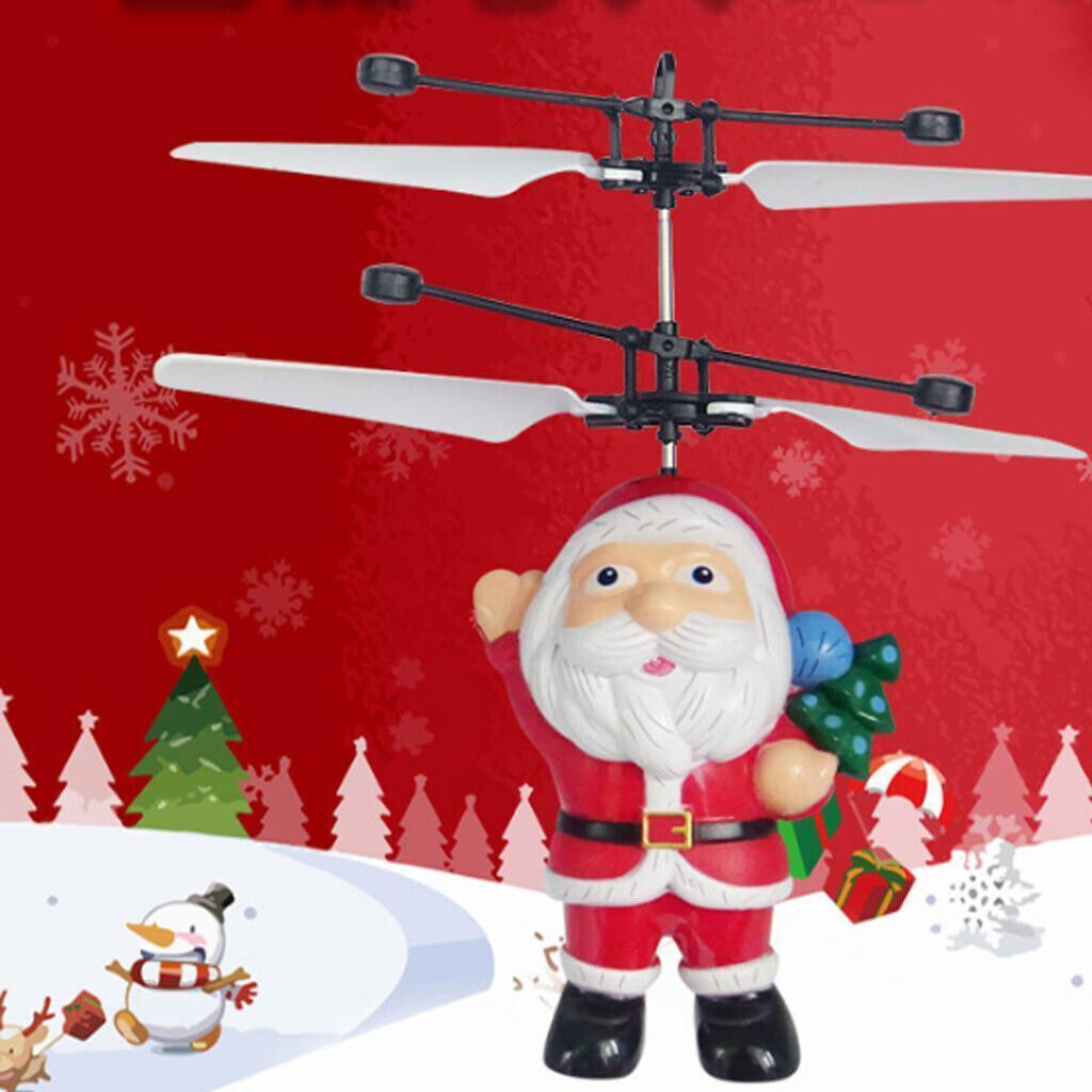 Mini Christmas Flying Santa Drone Helicopter Toy Motion Sensored Rechargeable