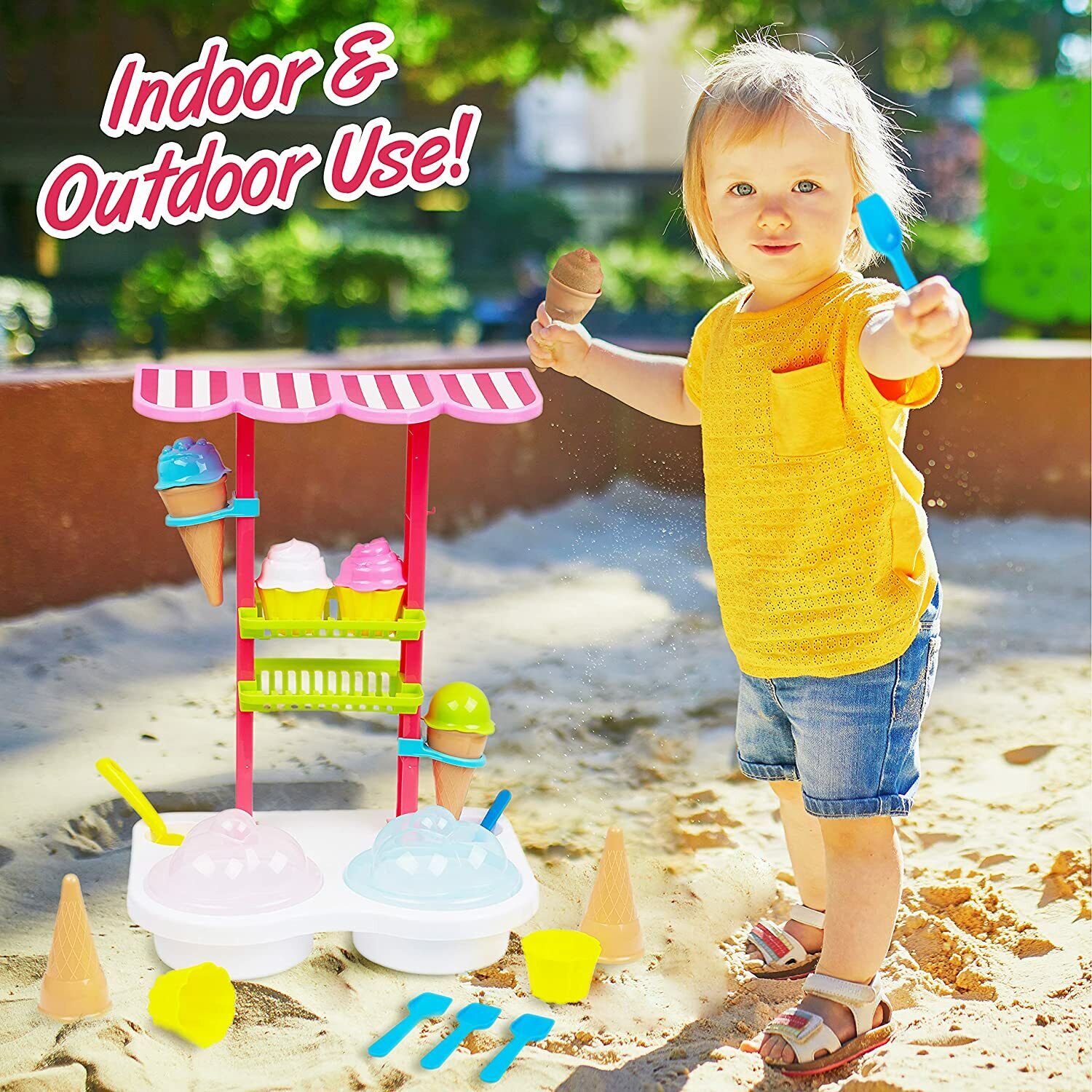 Ice Cream Sand & Water Table Indoor Outdoor Fun Children Kids Boys Girls Sandpit