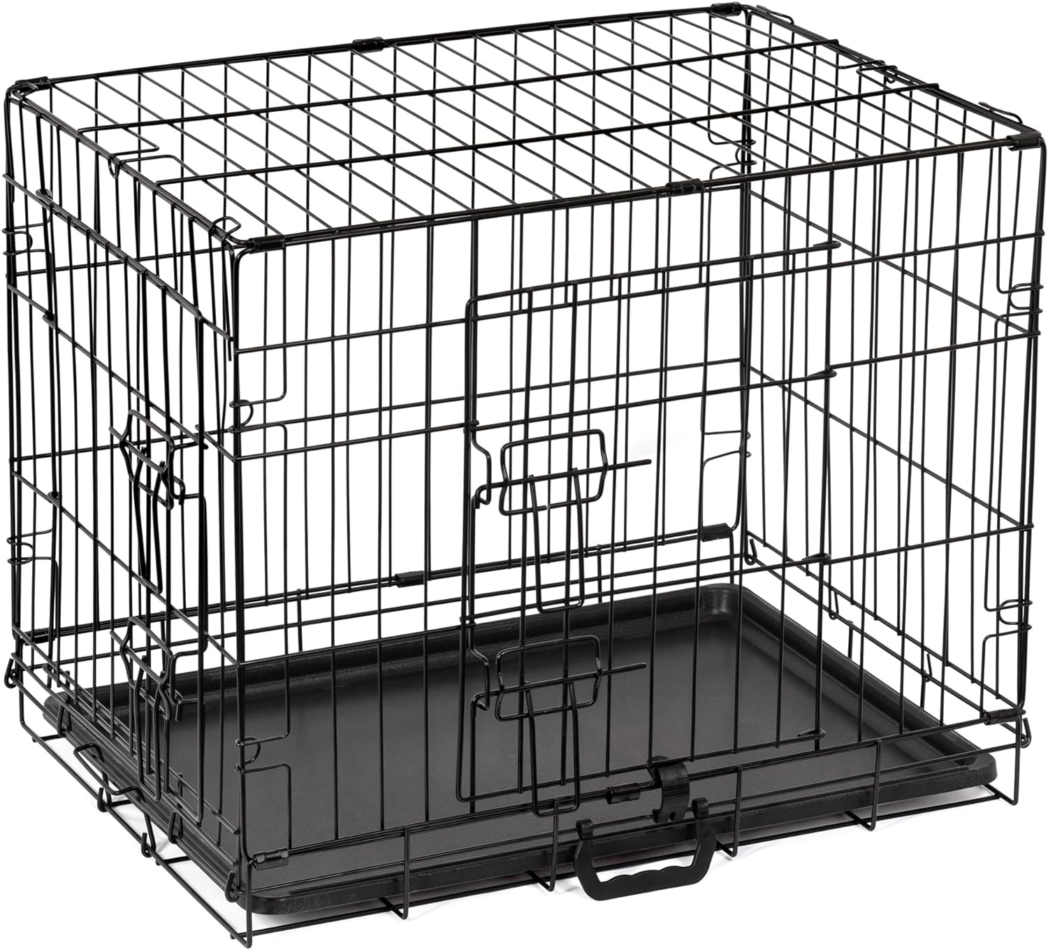 Dog Crate Extra Large Puppy Pet with Removal Tray & 2 Doors Folding Cage Train