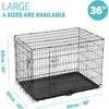 Dog Crate Extra Large Puppy Pet with Removal Tray & 2 Doors Folding Cage Train