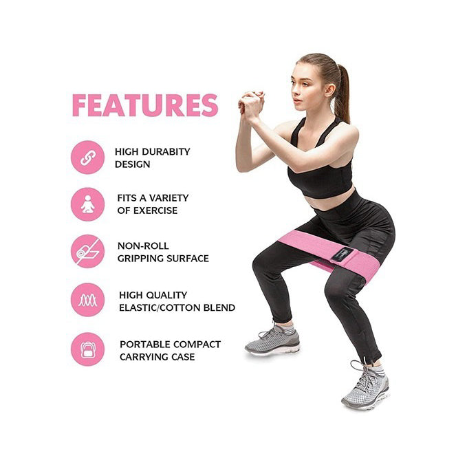 3 x Fabric Resistance Bands Heavy Duty Booty Glute Leg Hip Circle Butt Non Slip