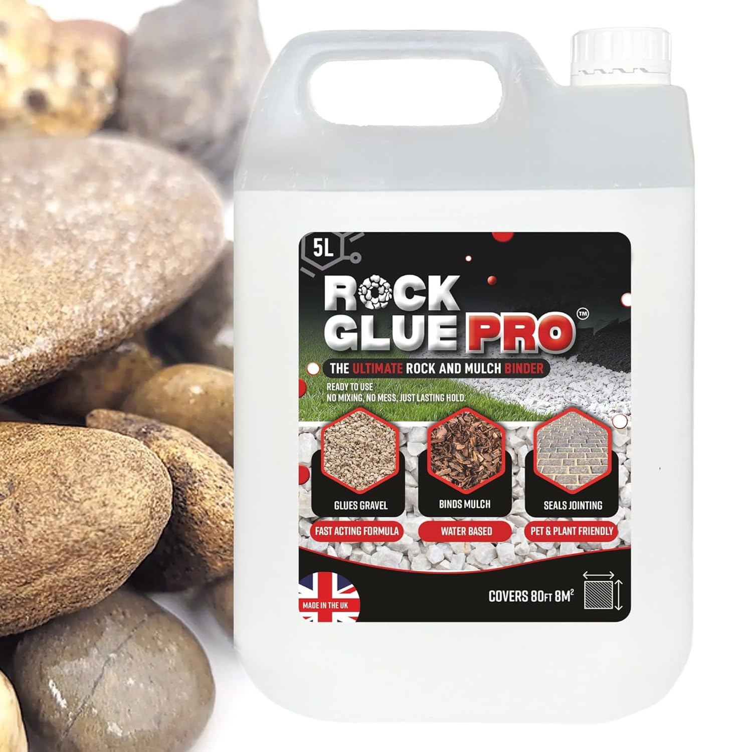 Ready To Use Rock Glue Pro Binder Ideal For Mulch Stones Pathways Landscaping