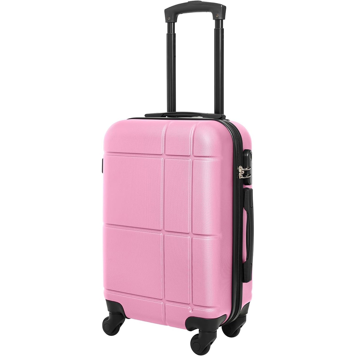 Hard Shell Carry on Cabin Approved Lightweight Suitcase Luggage Trolley 4 Wheel