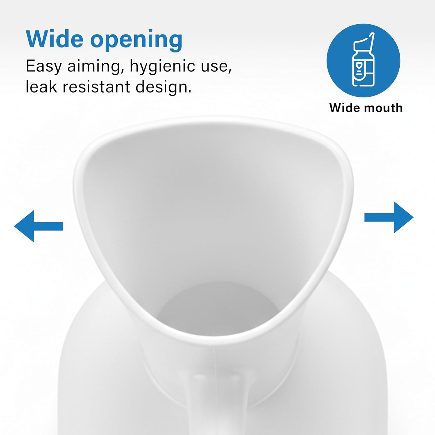 Urinal Bottle Leak Proof Wide Mouth Easy Grip Handle Reusable Bedside Home Care