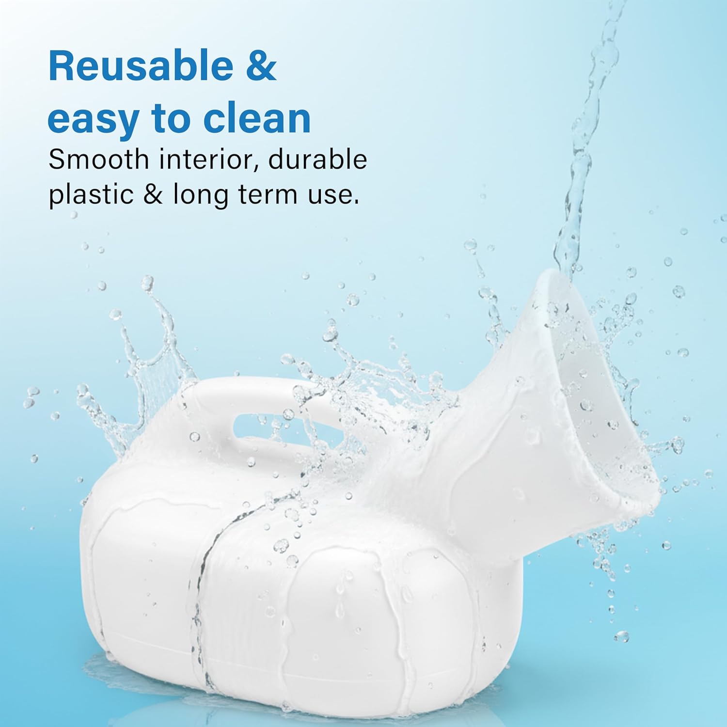 Urinal Bottle Leak Proof Wide Mouth Easy Grip Handle Reusable Bedside Home Care