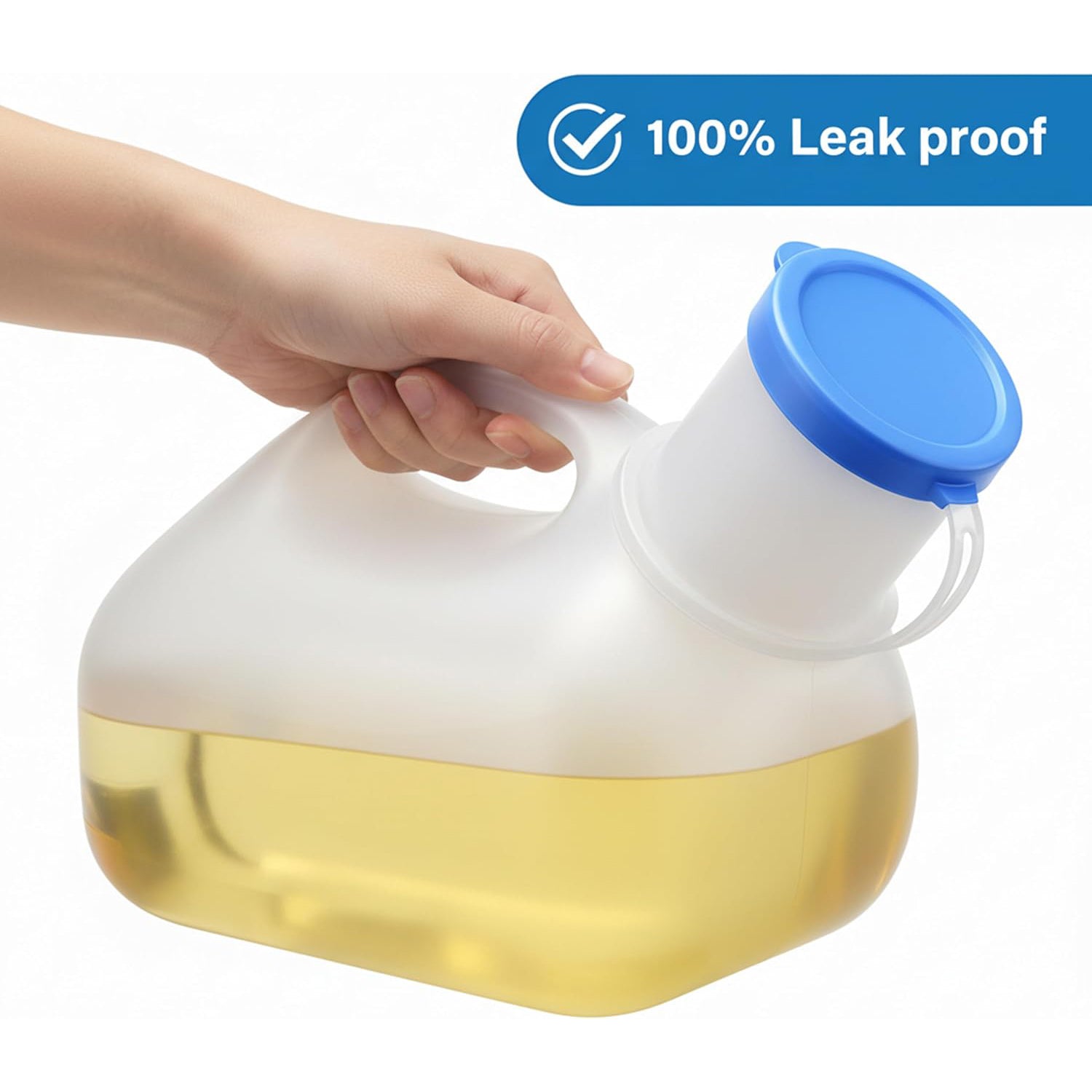 Urinal Bottle Leak Proof Wide Mouth Easy Grip Handle Reusable Bedside Home Care