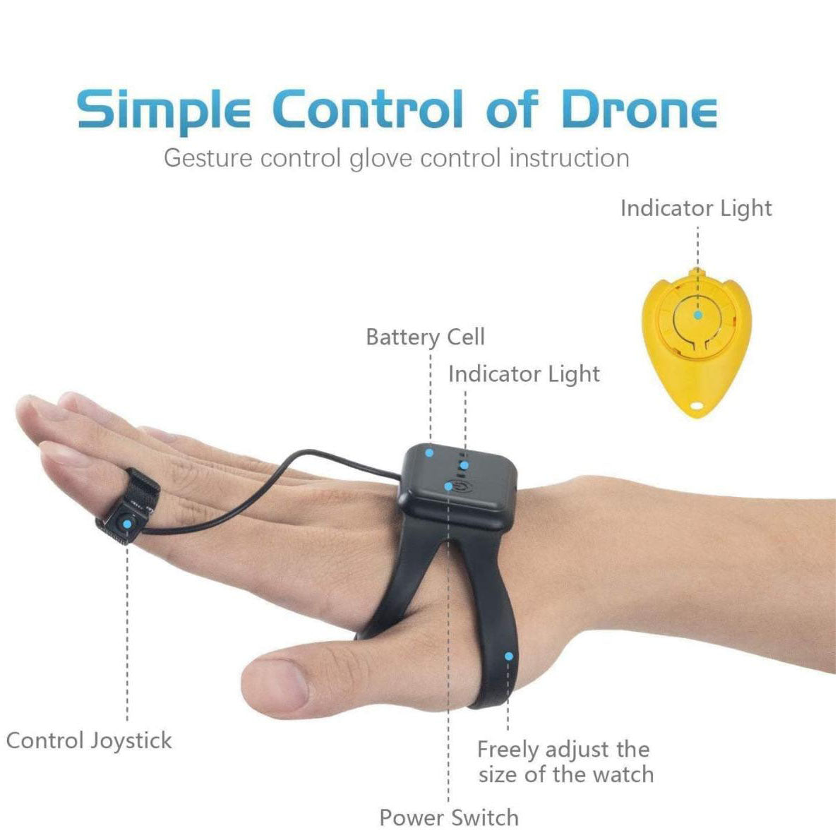 Gesture Control Mini Drone RC Quadcopter Flying Toy Recharge Smart Watch Control