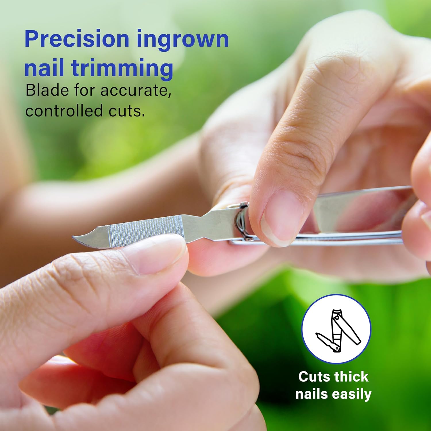 360° Easy Hold Nail Clipper Non Slip Handle Sharp Stainless Steel Thick Nails