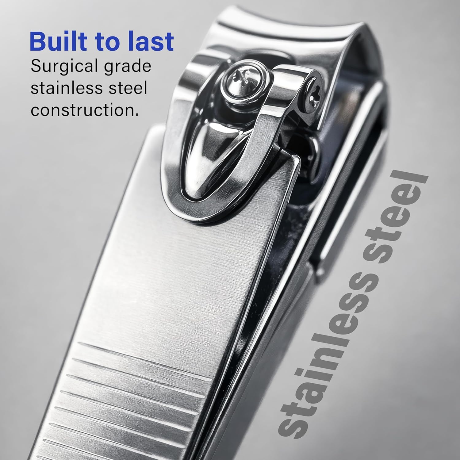 360° Easy Hold Nail Clipper Non Slip Handle Sharp Stainless Steel Thick Nails