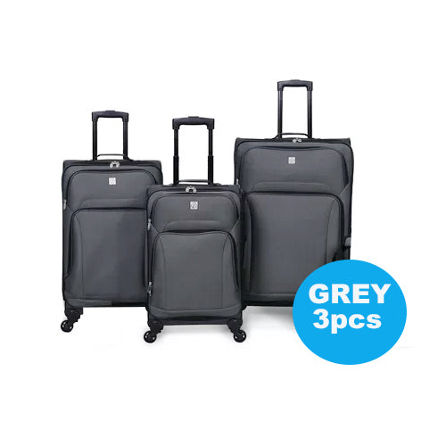3Pcs Luggage Suitcase Set Soft Shell Trolley 4 Wheel Travel Cabin Carry On Bag