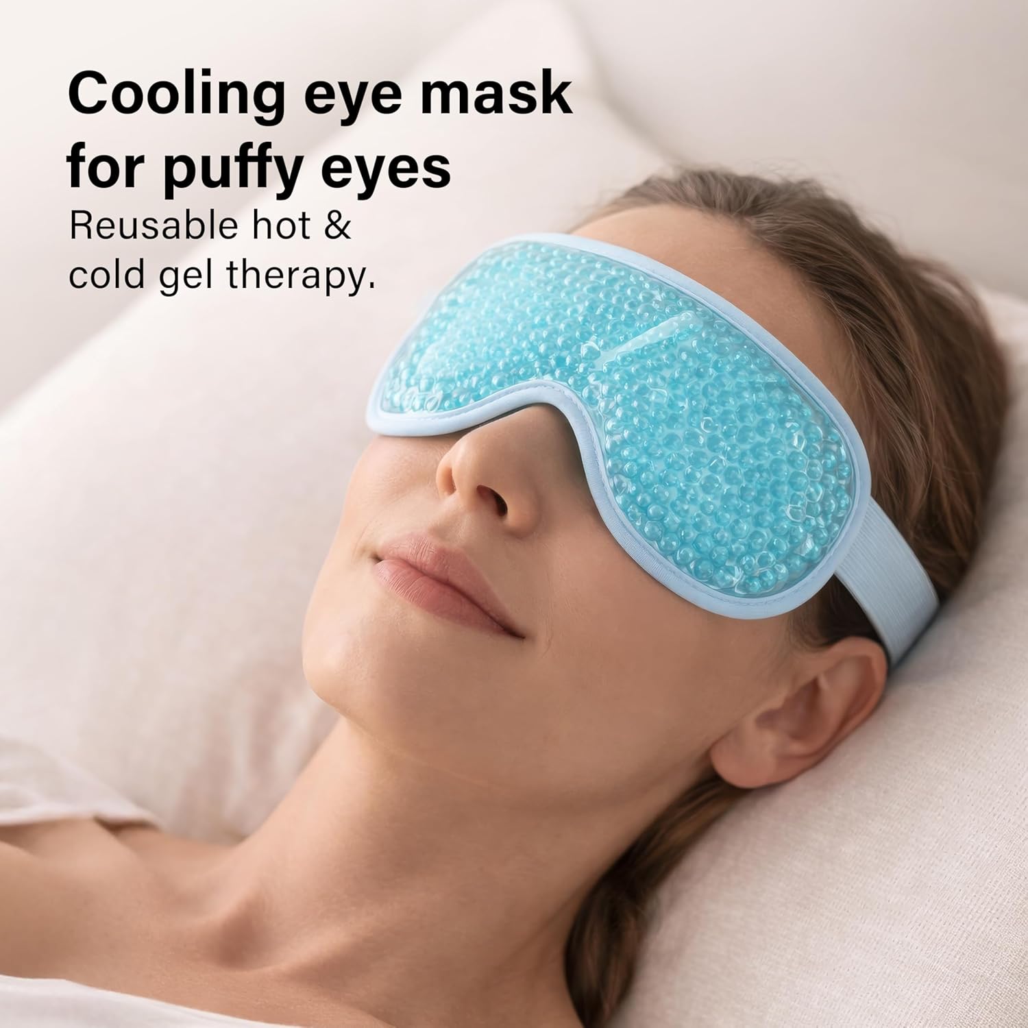 Gel Beads Eye Mask Hot Cold Therapy Puffy Eyes Migraine Sinus Relief Dark Circle