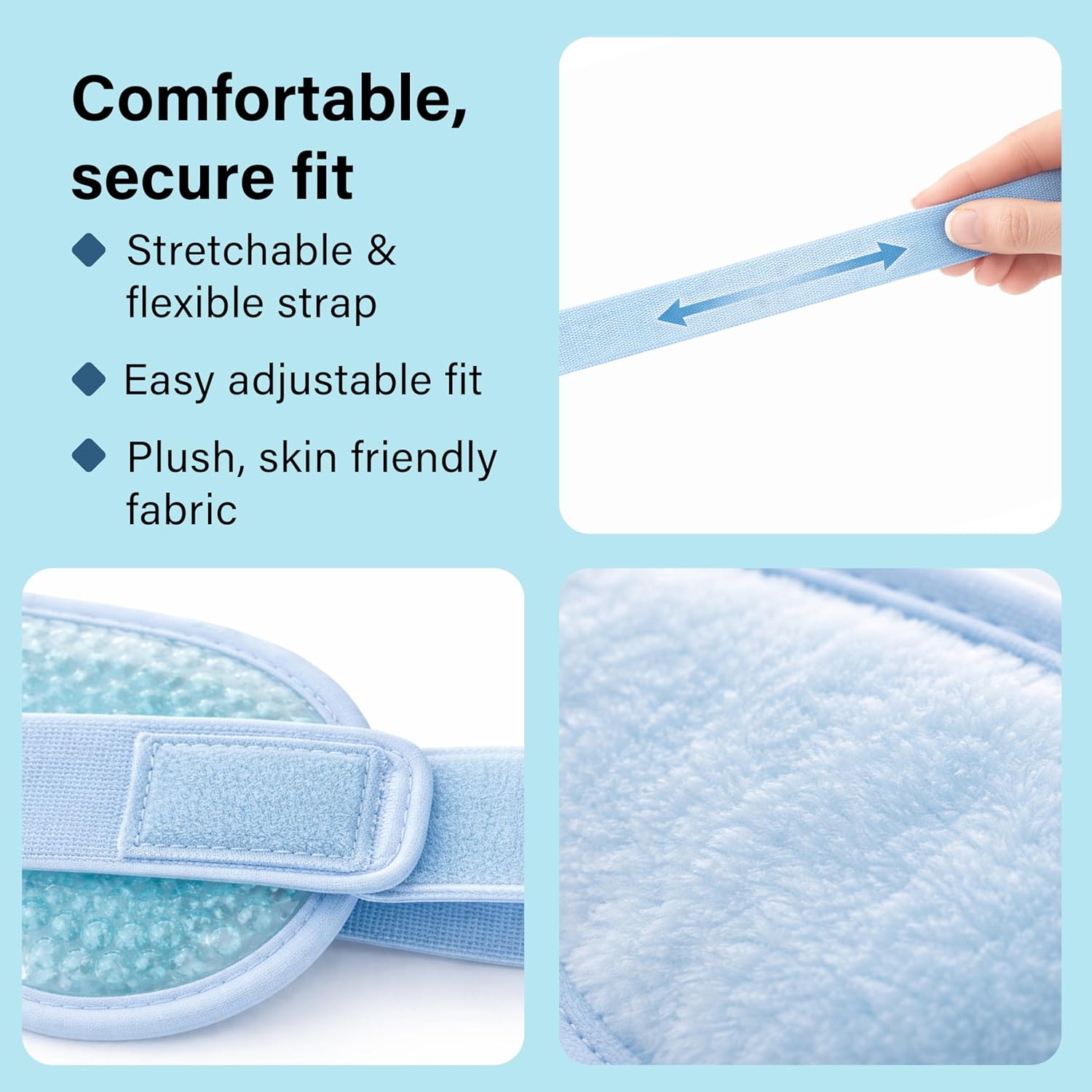 Gel Beads Eye Mask Hot Cold Therapy Puffy Eyes Migraine Sinus Relief Dark Circle