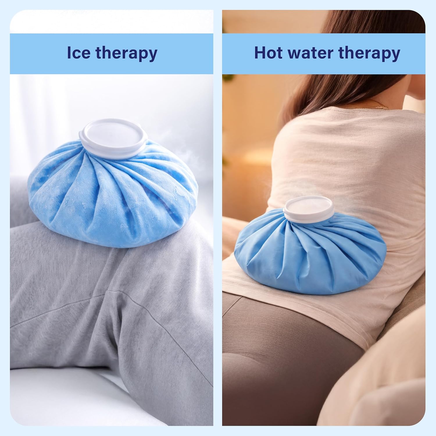 Reusable Ice Hot Water Bag Soft Flexible Sports Injury Pain Relief Leak Proof