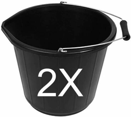 14L / 3 Gallon Builders Bucket Plastic Strong Water Mixing Storage DIY Handle UK