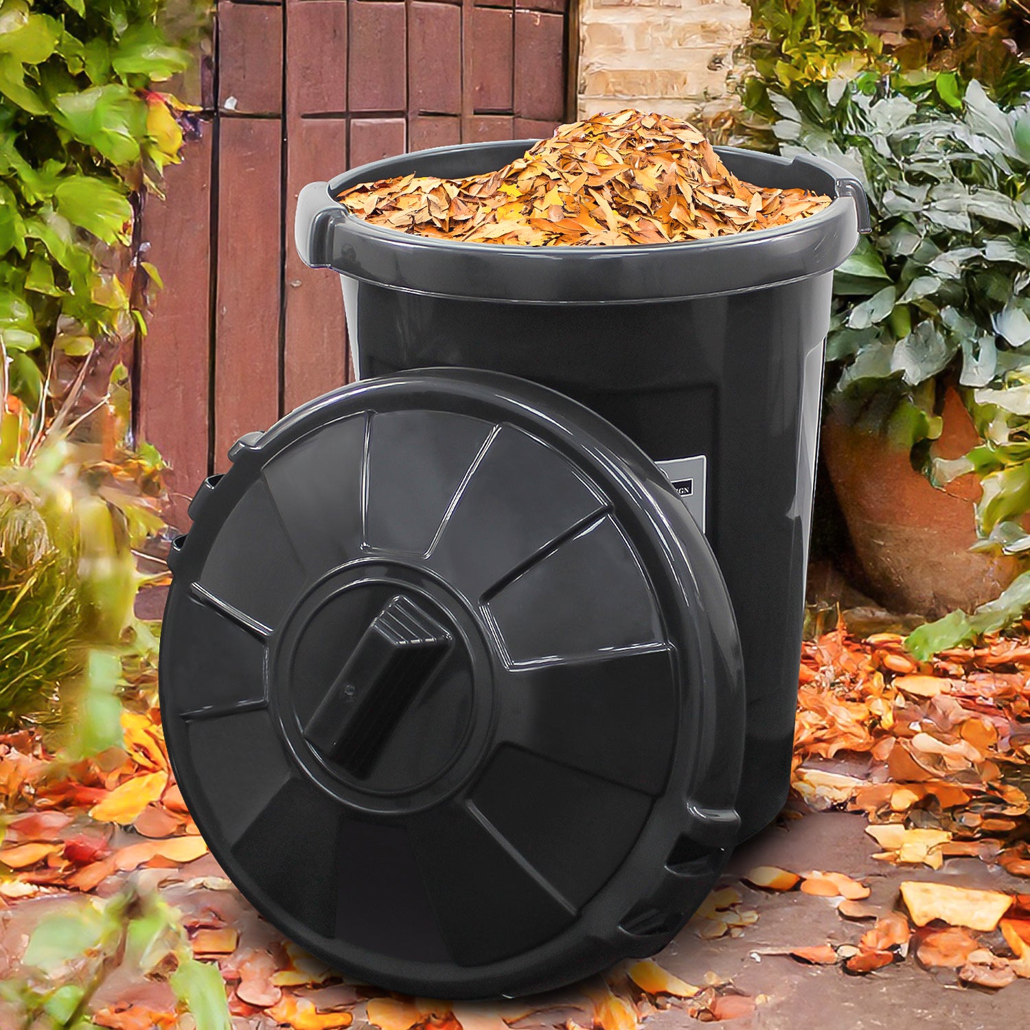 80L Extra Large Dustbin 80 Litre Plastic Round Rubbish Bin Storage Waste + Lid