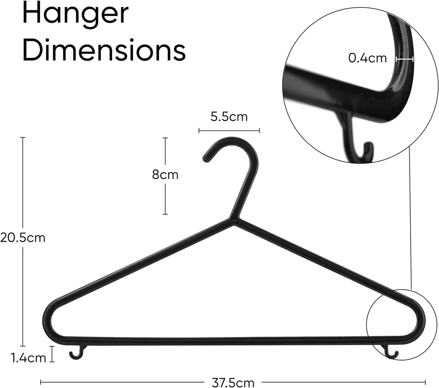 Strong Plastic Heavy Duty Durable Coat Hanger Garment Trousers Hangers Adults