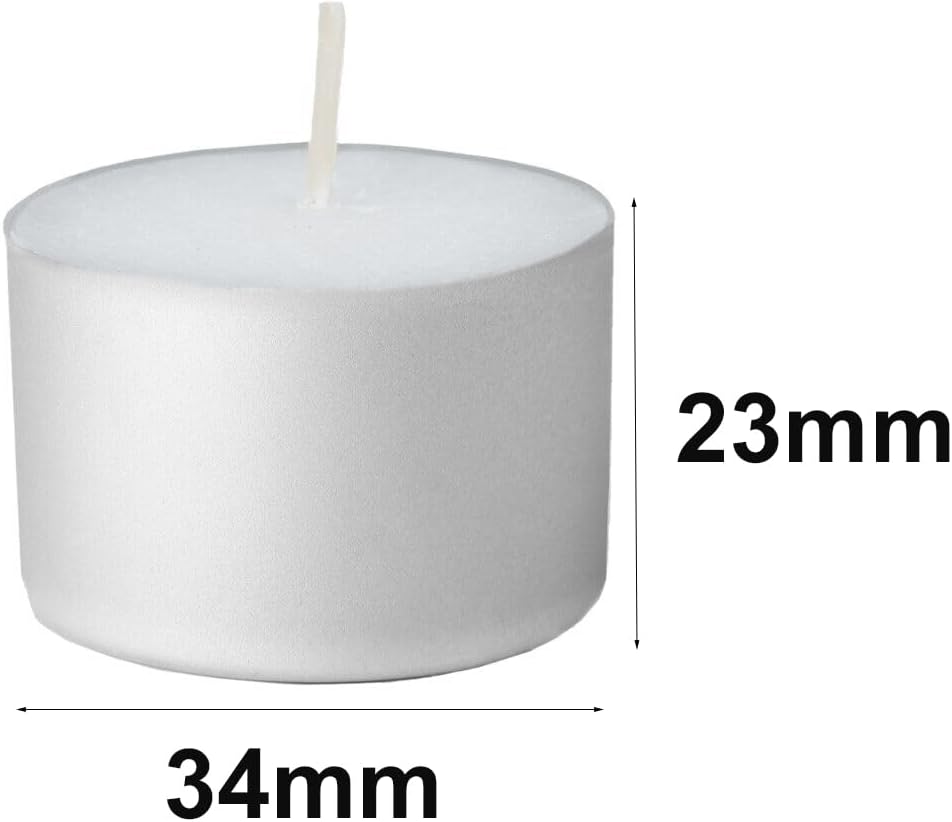 8 Hour Tealight Unscented Long Burning Candles White Night Light Wedding Decor