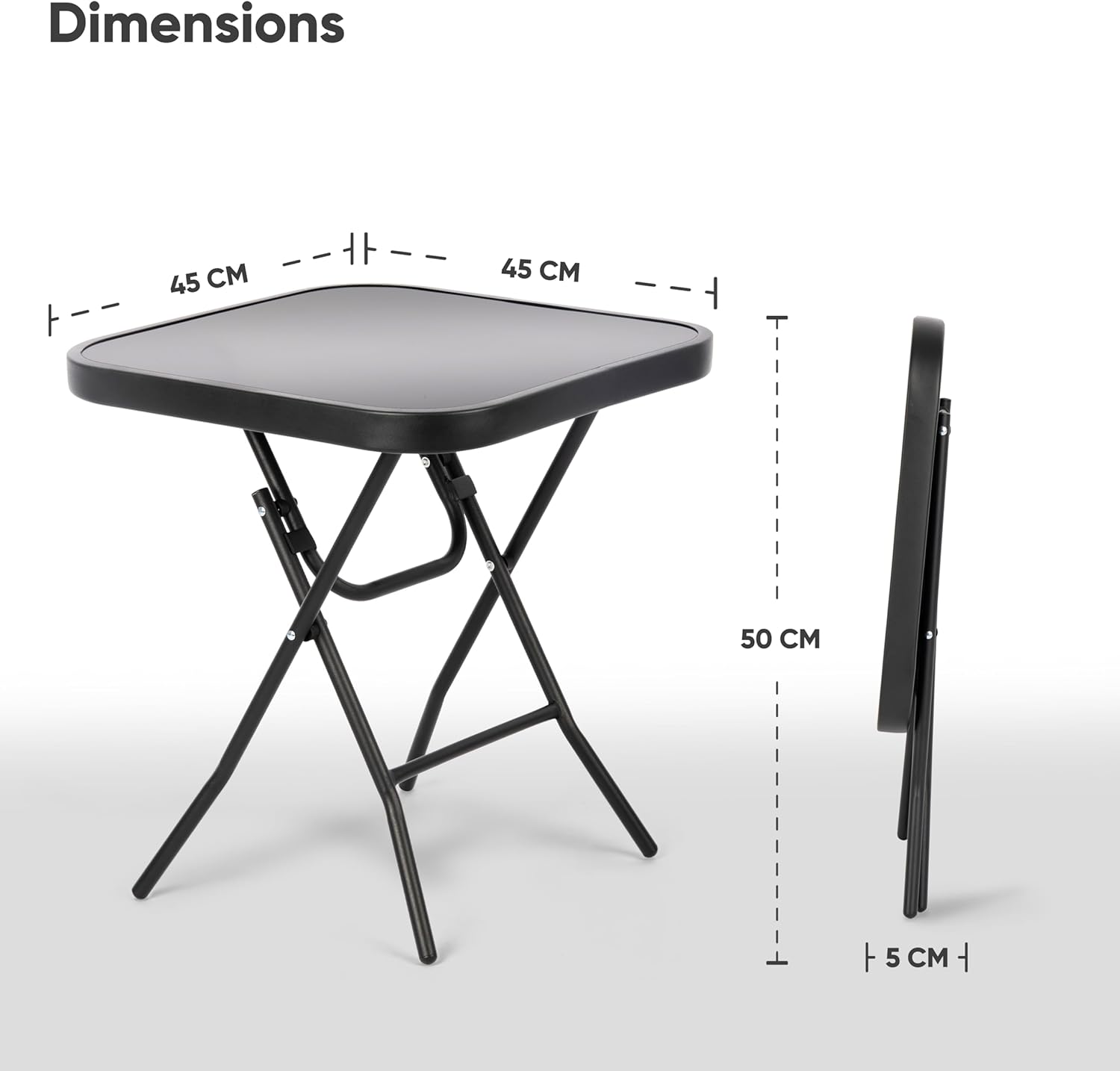 Folding Side Table Patio Indoor & Outdoor Furniture  Coffee Drink Summer Metal Legs.