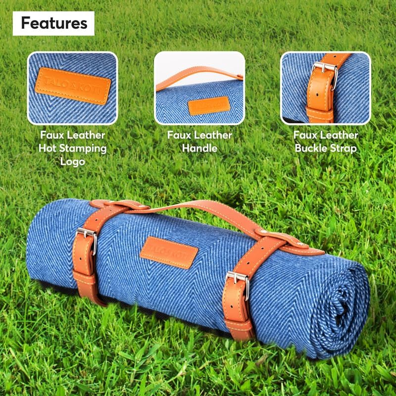 Picnic Blanket Outdoor Rug Mat Waterproof Backing Sand Proof Camping 147x180cm