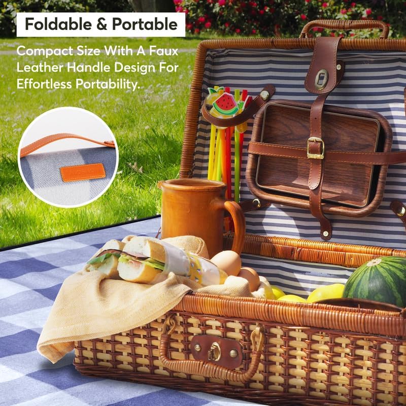 Picnic Blanket Outdoor Rug Mat Waterproof Backing Sand Proof Camping 147x180cm