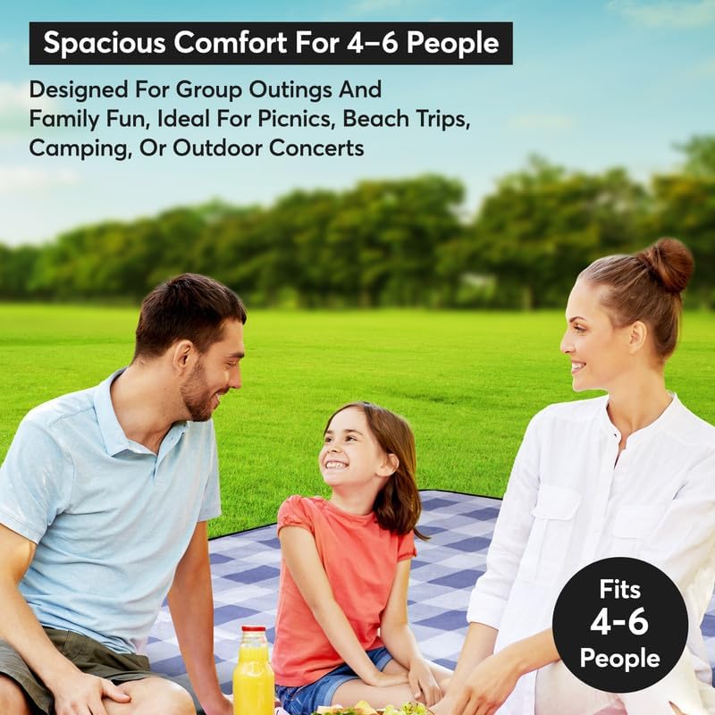 Picnic Blanket Outdoor Rug Mat Waterproof Backing Sand Proof Camping 147x180cm