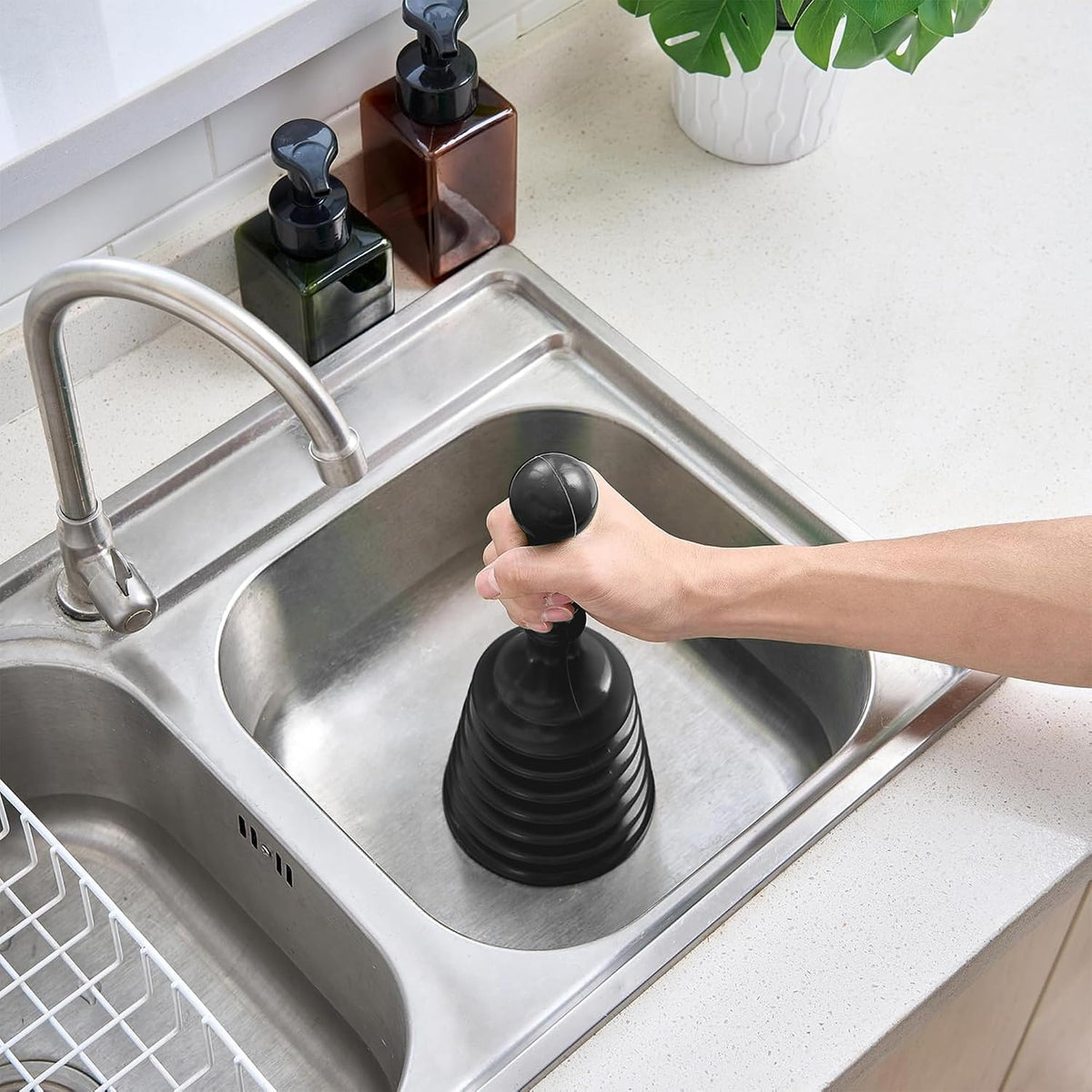 Heavy Duty Powerful Toilet Drain Sink Plunger Suction Tool Unblocking Flexible