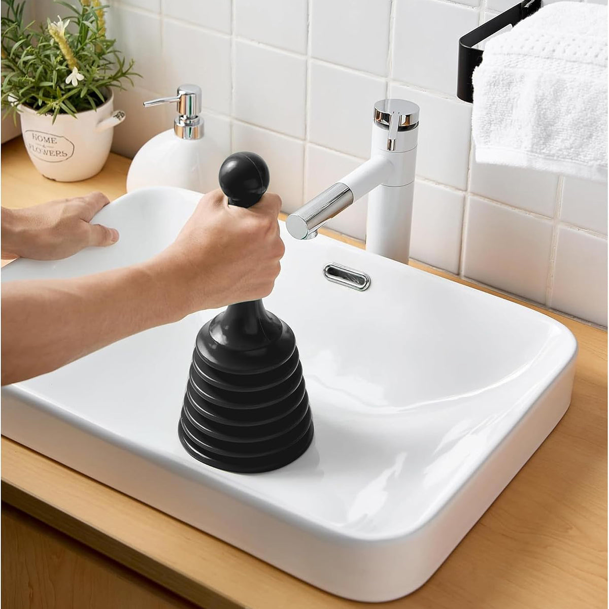 Heavy Duty Powerful Toilet Drain Sink Plunger Suction Tool Unblocking Flexible