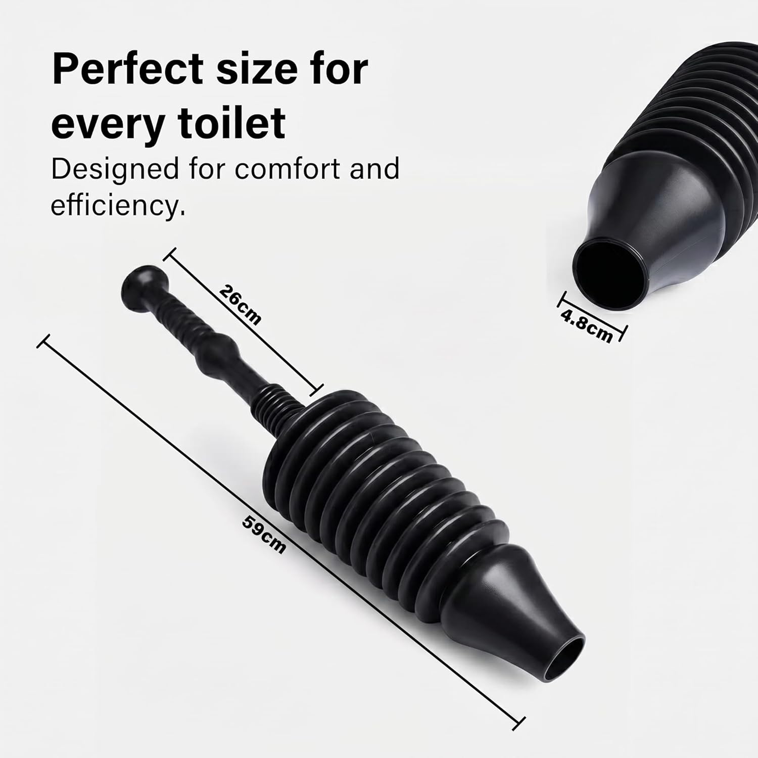 Heavy Duty Powerful Toilet Drain Sink Plunger Suction Tool Unblocking Flexible