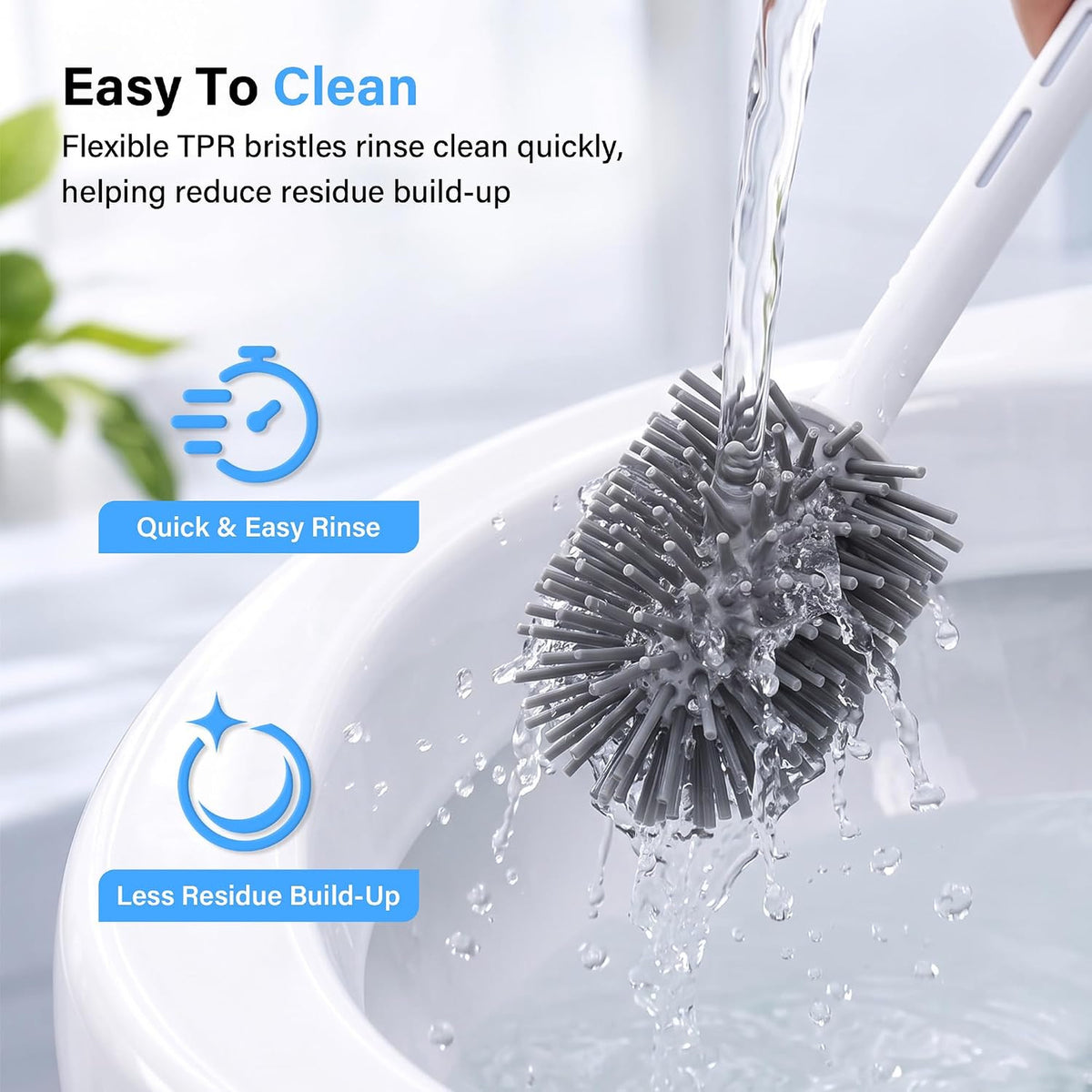 Toilet Brush and Holder Set Quick Drying Deep Cleaning Bathroom Toilet Cleaner