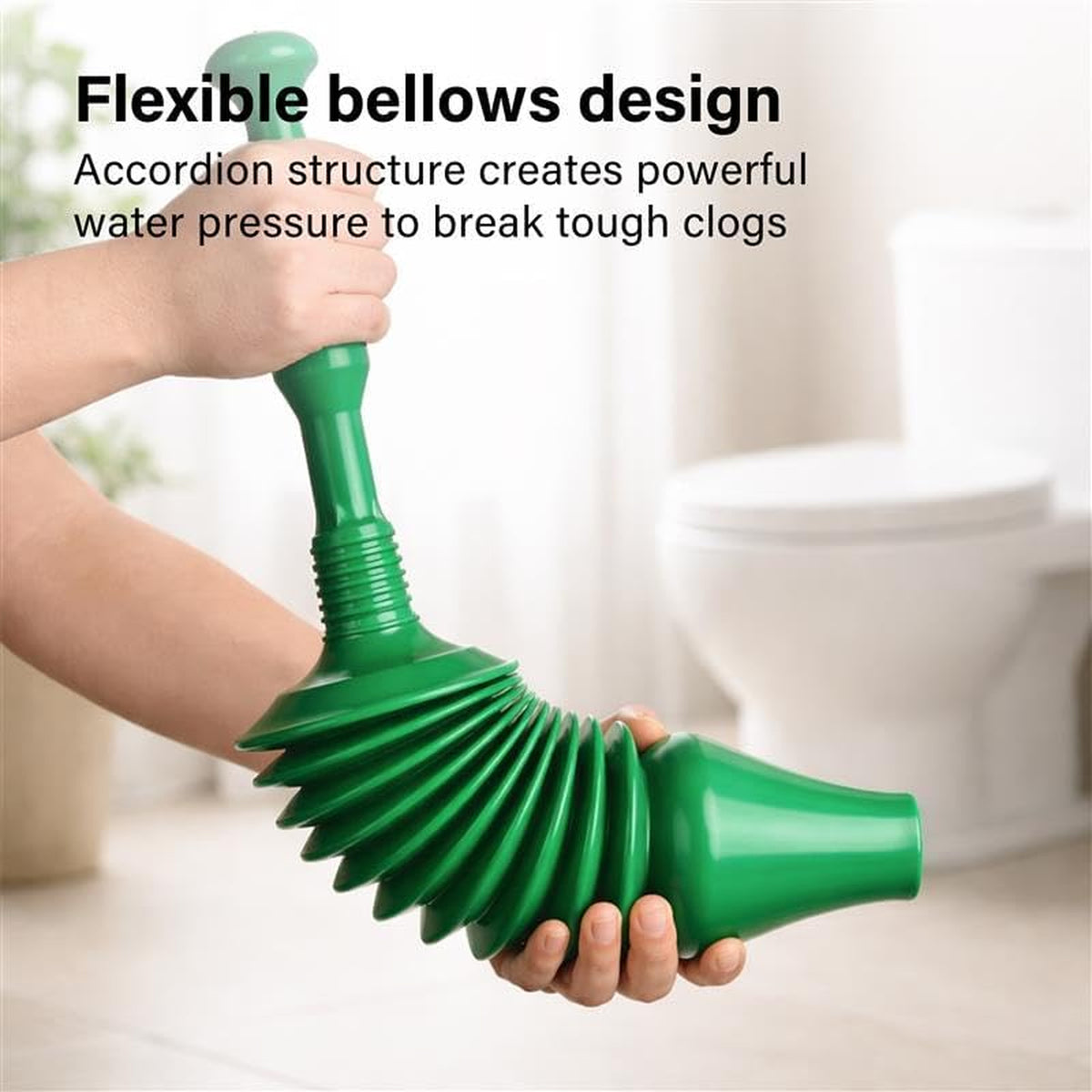 Heavy Duty Toilet Plunger with Holder Flexible Unblocker Suction Clog Remover