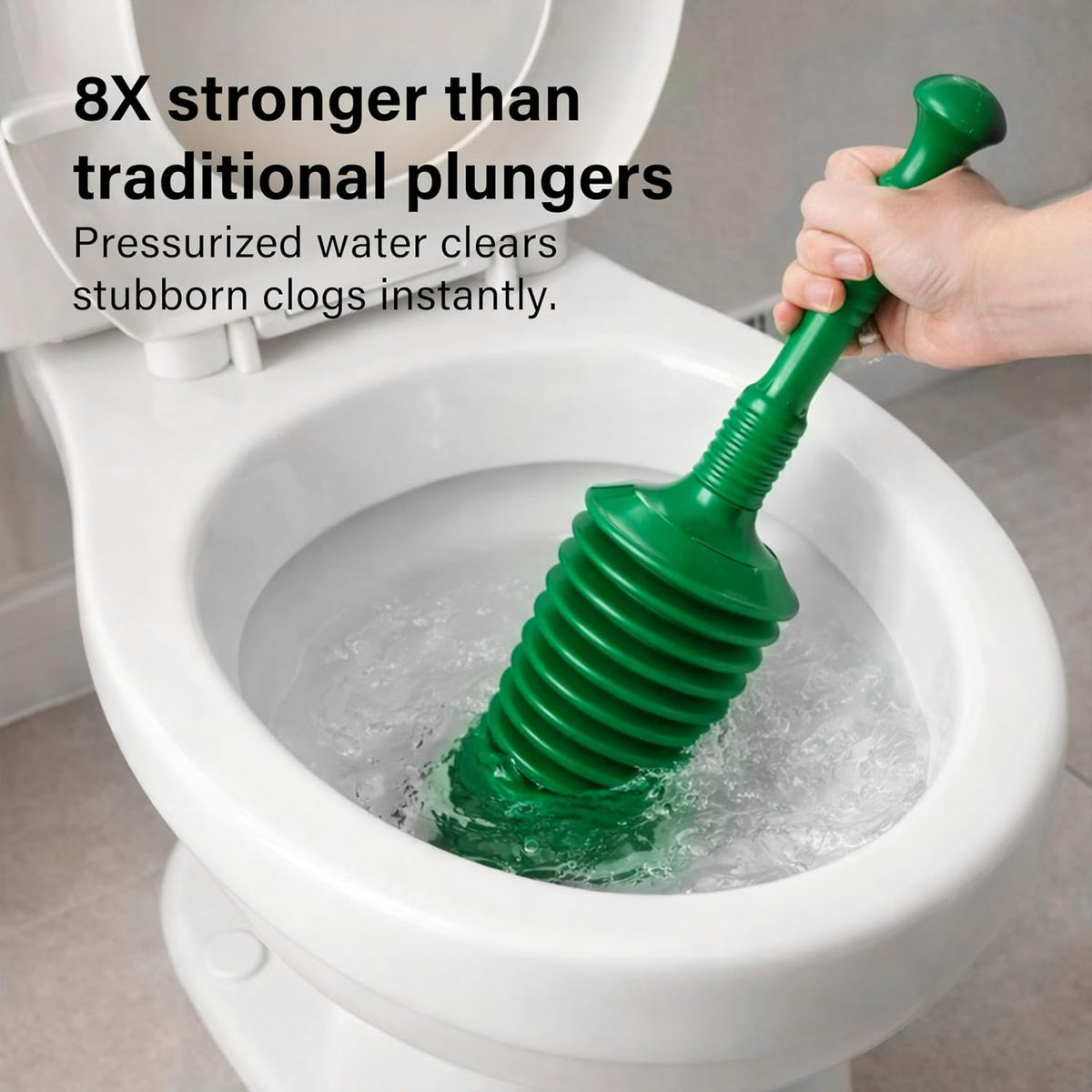 Heavy Duty Toilet Plunger with Holder Flexible Unblocker Suction Clog Remover