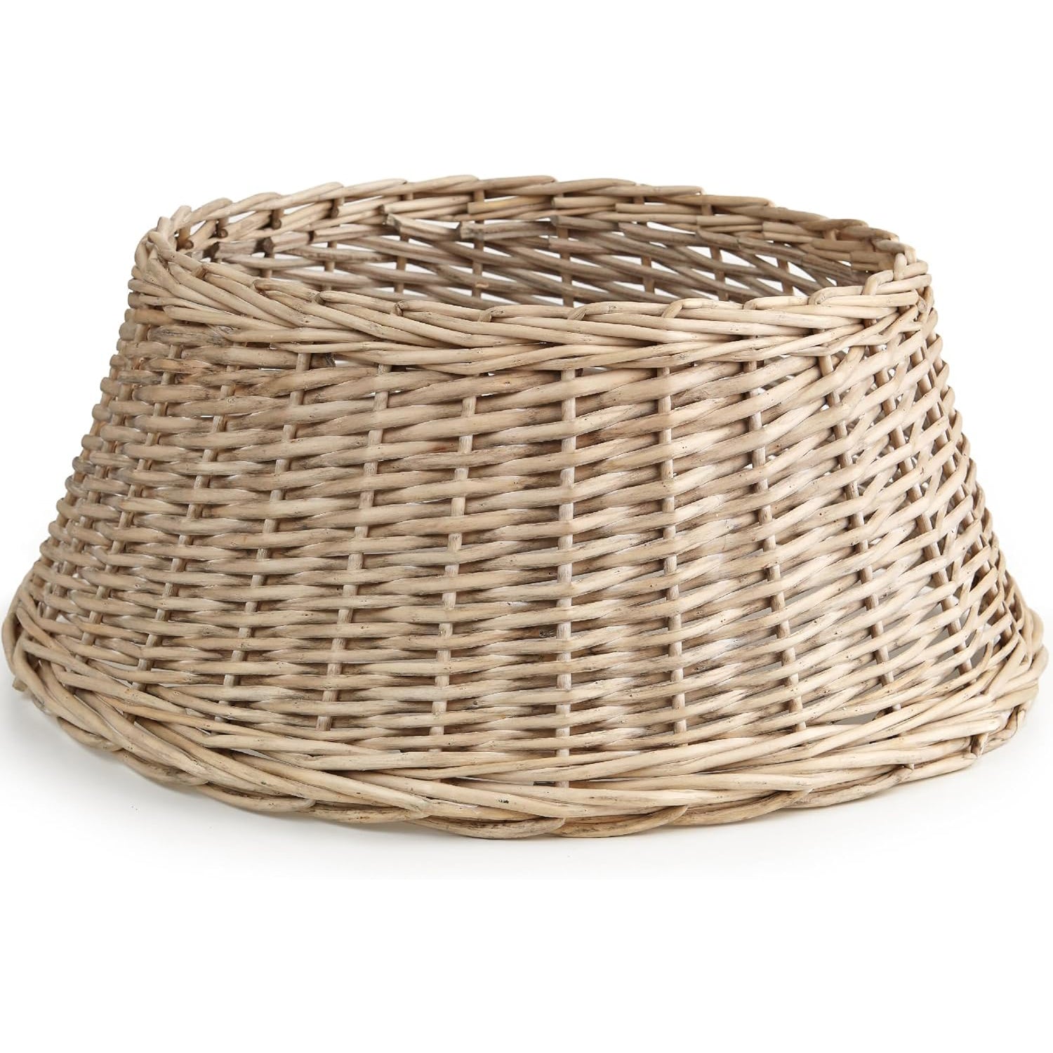 Christmas Tree Skirt Woven Willow Xmas Collar Wicker Rattan Trunk Basket Guard