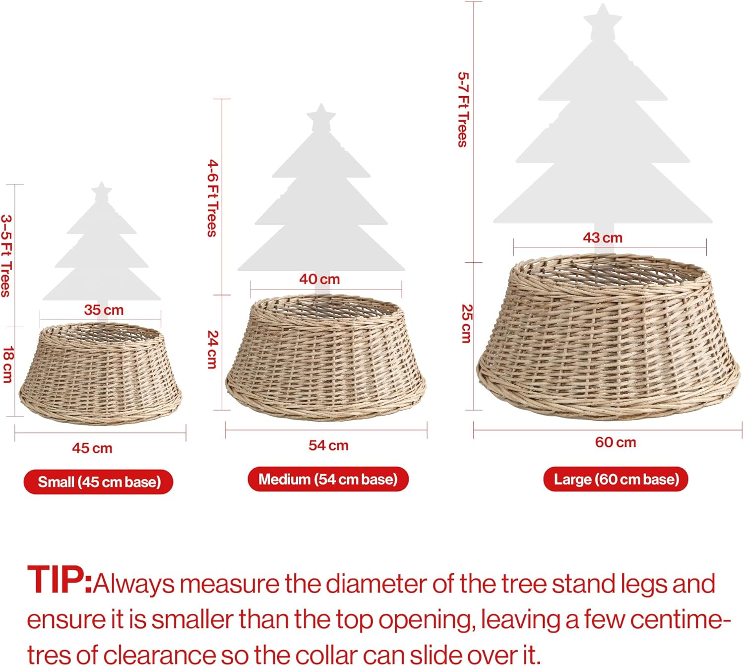 Christmas Tree Skirt Woven Willow Xmas Collar Wicker Rattan Trunk Basket Guard
