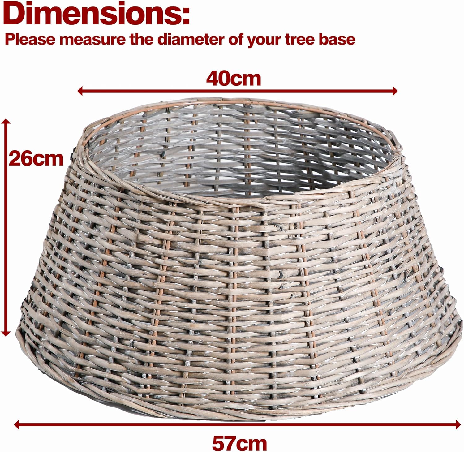 My Christmas Tree Skirt Woven Willow Xmas Tree Collar Wicker Rattan Guard Base