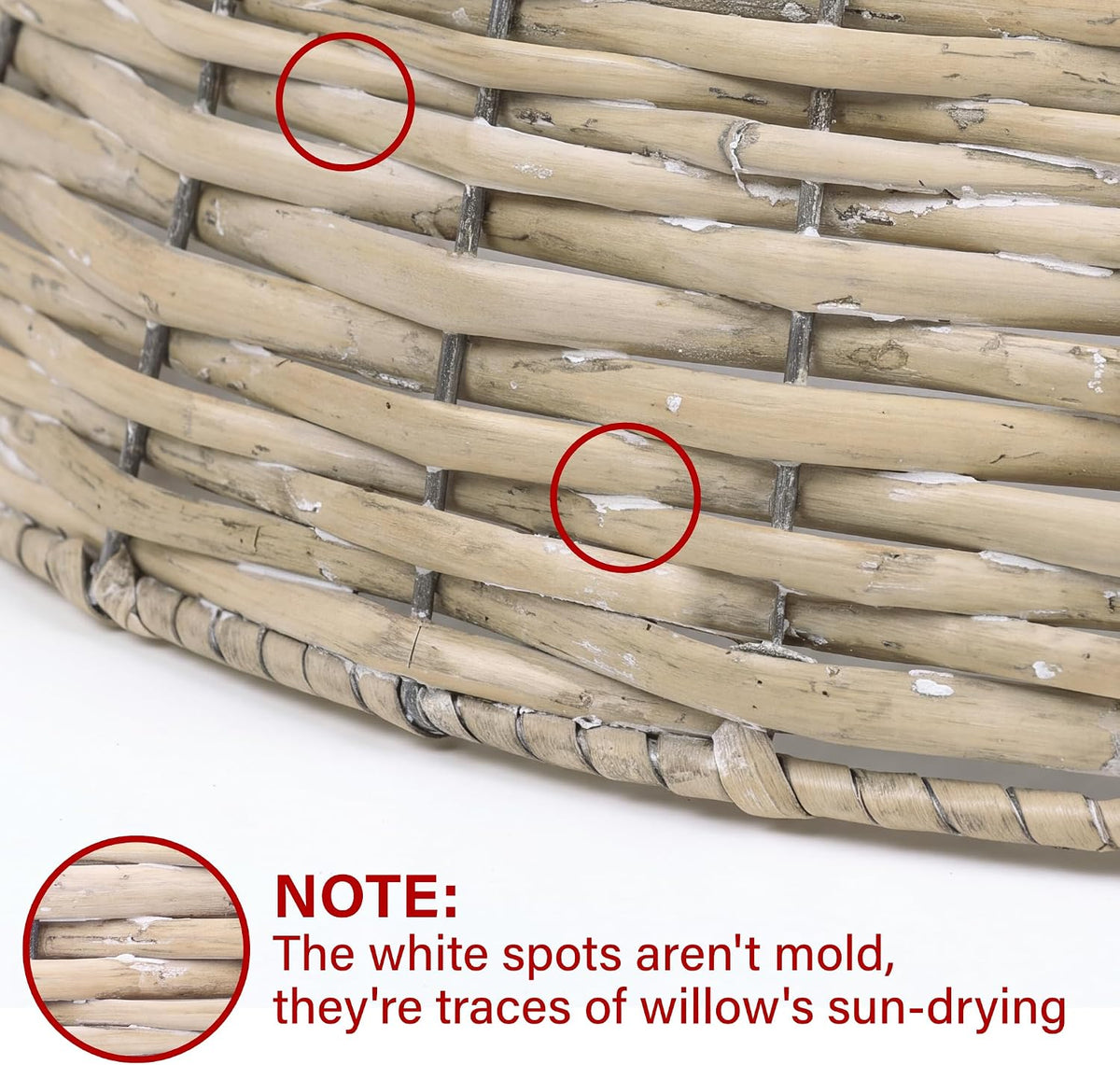 Christmas Tree Skirt Woven Willow Xmas Tree Collar 3-Piece Folding Rattan Cover